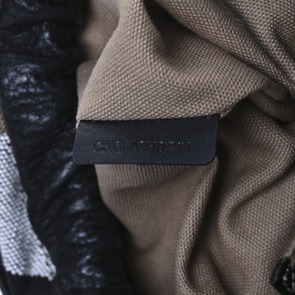 Burberry Grainy Calfskin Canvas Mega Check Medium Ashby Hobo Black 8 of 12