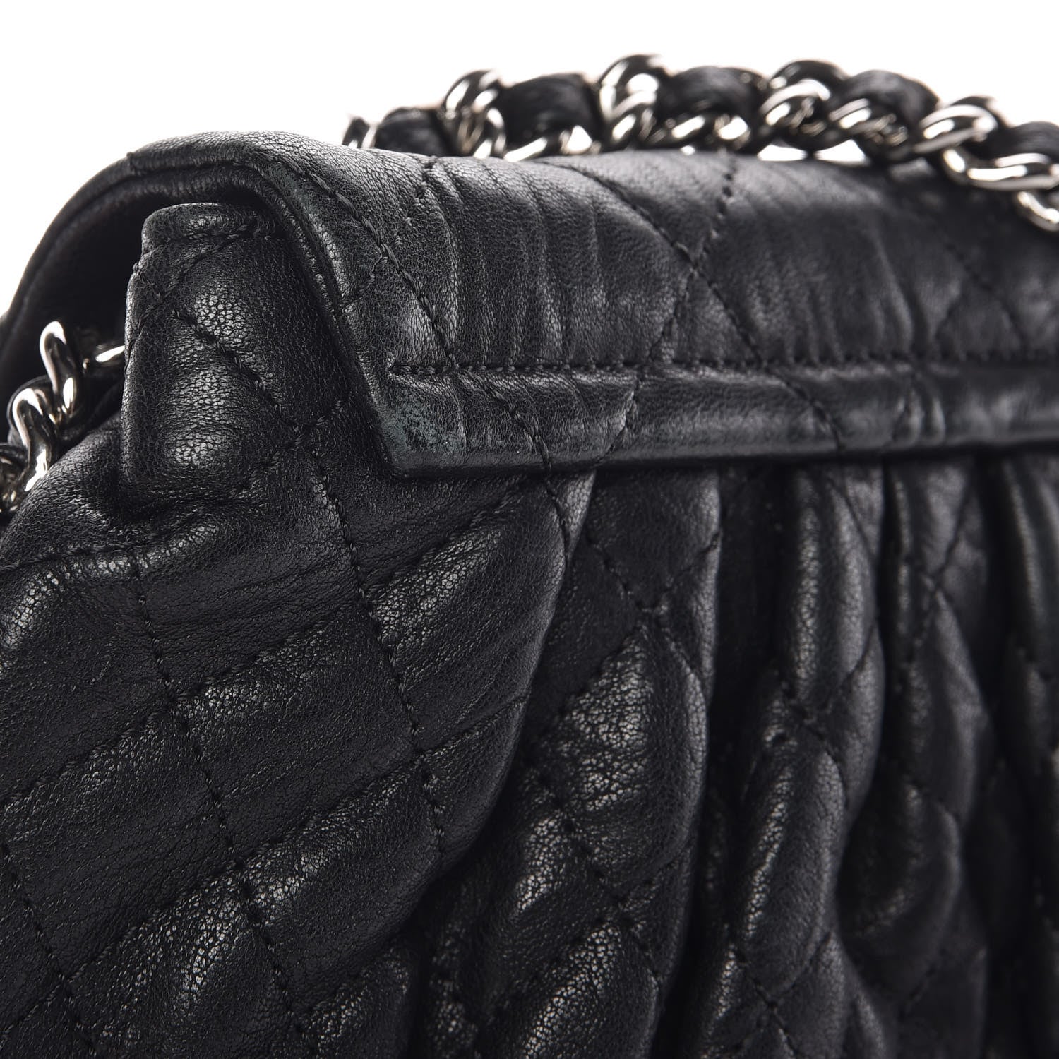 Chanel Washed Lambskin Quilted Mini Chain Around Flap Black 11 of 12