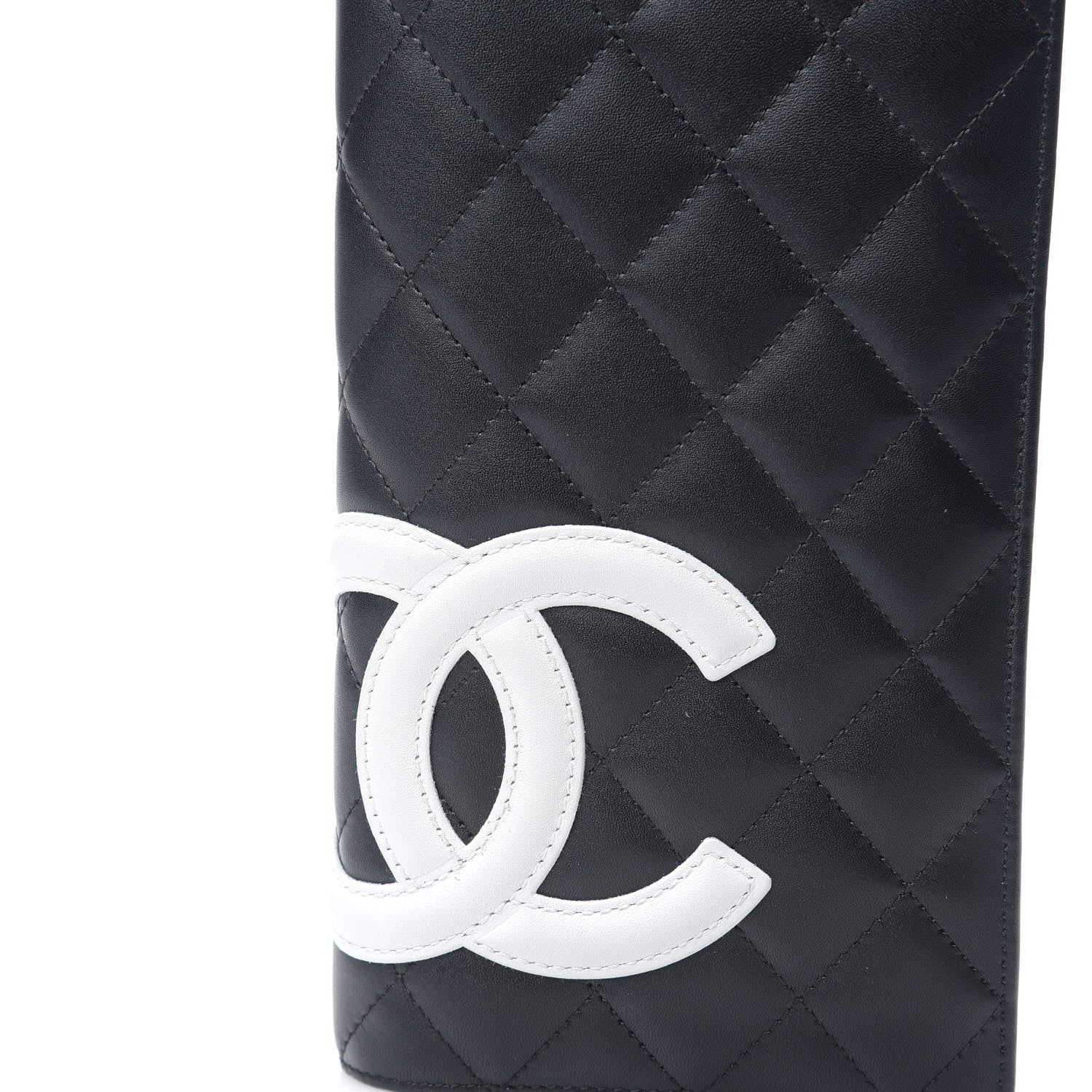 Chanel Calfskin Quilted Cambon Yen Wallet Black White 8 of 8
