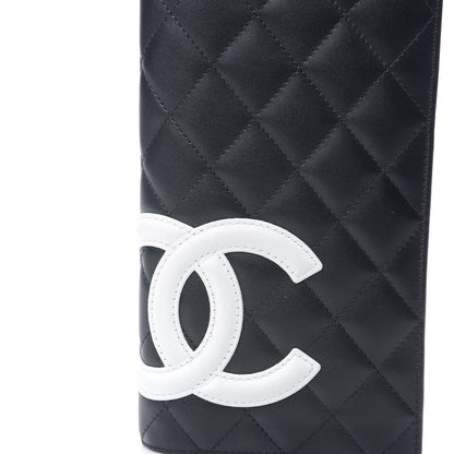 Chanel Calfskin Quilted Cambon Yen Wallet Black White 8 of 8