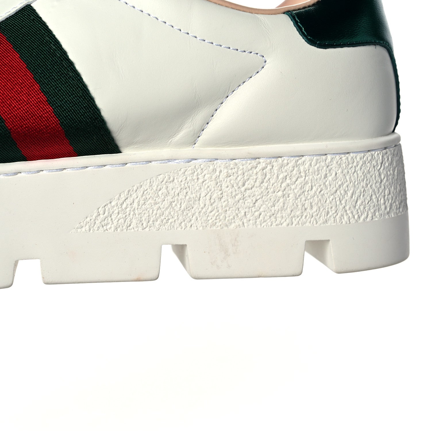 Gucci Calfskin Web Bee Embroidered Womens Ace Platform Sneakers 36.5 White 11 of 14