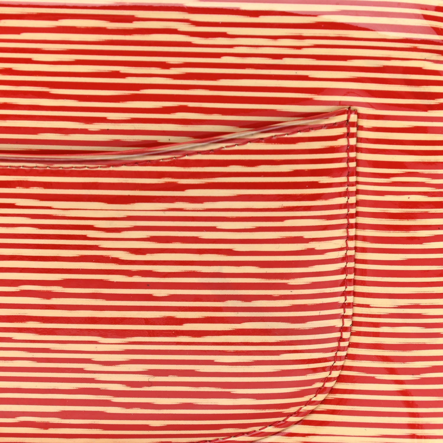 Chanel Patent Striped Wallet On Chain WOC Red 15 of 15