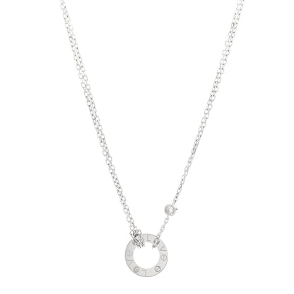 Cartier 18K White Gold 2 Diamond LOVE Necklace 1 of 4