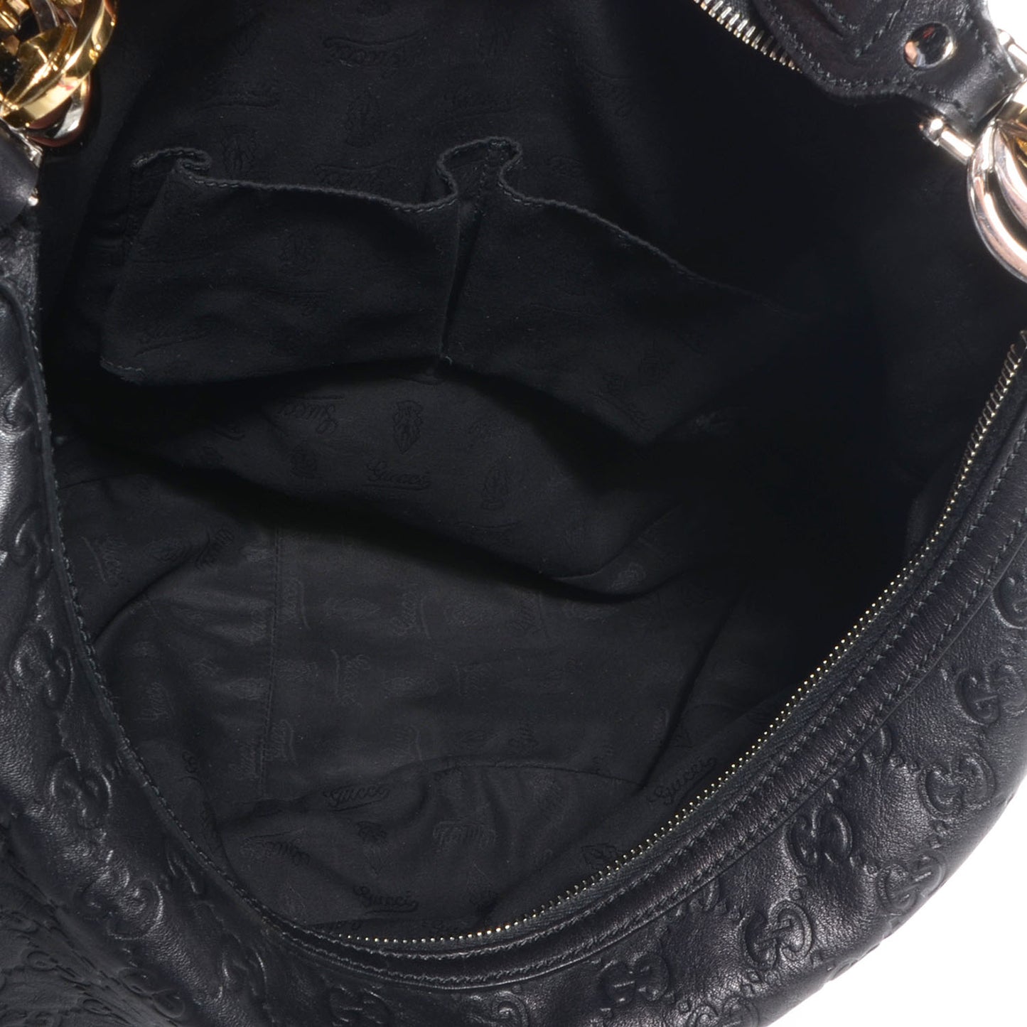 Guccissima GG Twins Large Hobo Black