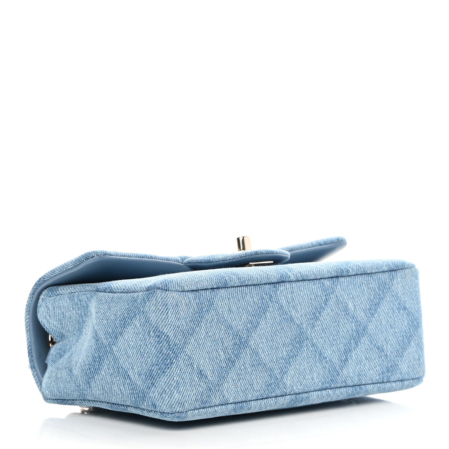 Denim Quilt Print Mini Rectangular Flap Light Blue