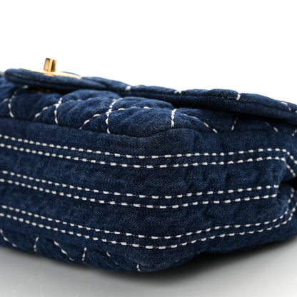 Chanel Denim Quilted Medium Denim Trip Single Flap Blue 10 of 10