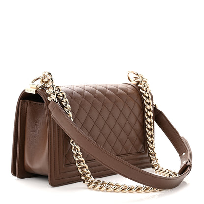 Chanel Caviar Quilted Medium Boy Flap Dark Brown 3 of 11
