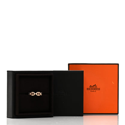 Hermes 18K Rose Gold PM Chaine d'Ancre Enchainee Ring 54 6.75 9 of 9