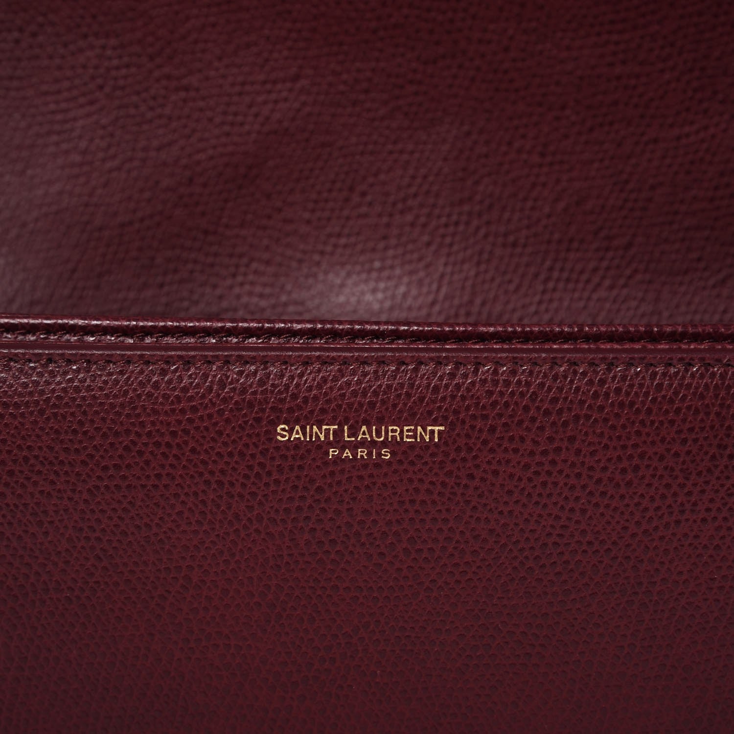 Saint Laurent Textured Calfskin Medium Classic Monogram Universite Bag Dark Red 7 of 8