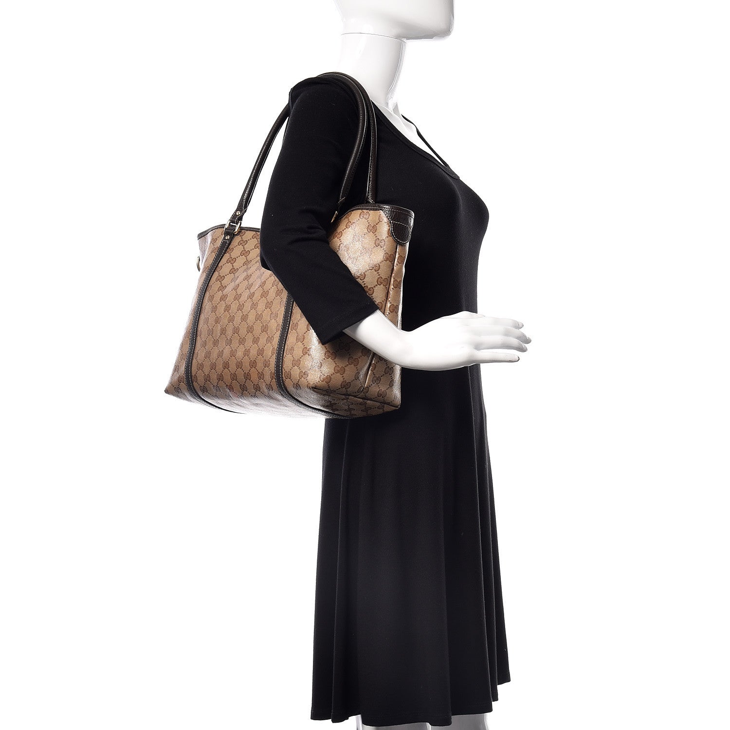 Gucci Crystal Monogram Medium Joy Tote Beige Ebony Testa di Moro 2 of 29