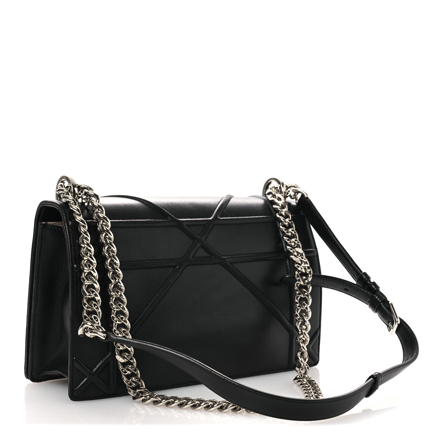 Lambskin Medium Diorama Flap Bag Black