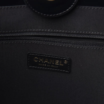 Chanel Aged Calfskin Small Charms Deauville Tote Black 6 of 10