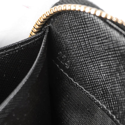 Prada Saffiano Triangle Zip Around Wallet Nero Black 7 of 7