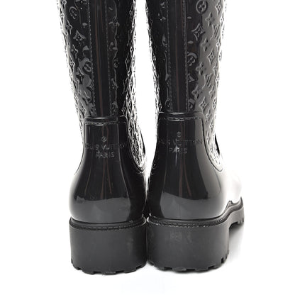Louis Vuitton Rubber Embossed Monogram Splash Rain Boots 37 Black 8 of 13