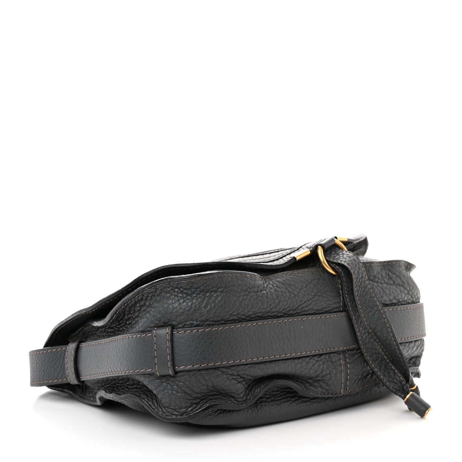 Chloe Grained Calfskin Medium Marcie Saddle Bag Ash 4 of 14