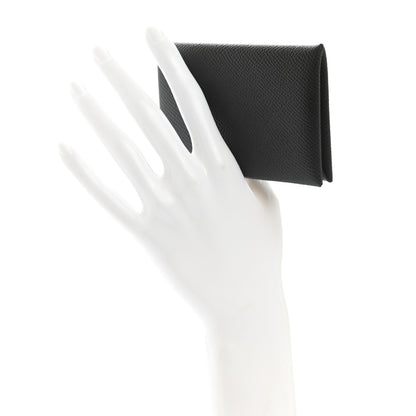 Hermes Epsom Calvi Card Case Black 2 of 8