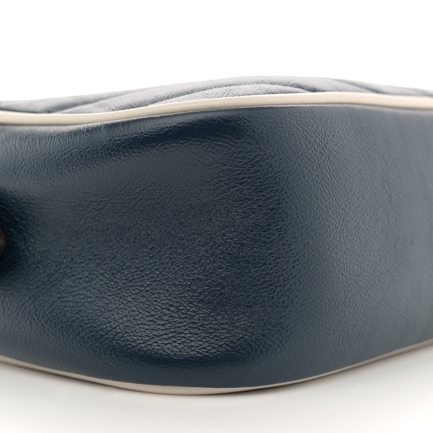 Gucci Vintage Effect Calfskin Matelasse Diagonal Small Torchon GG Marmont Chain Shoulder Bag Blue Agata Mystic White 9 of 11