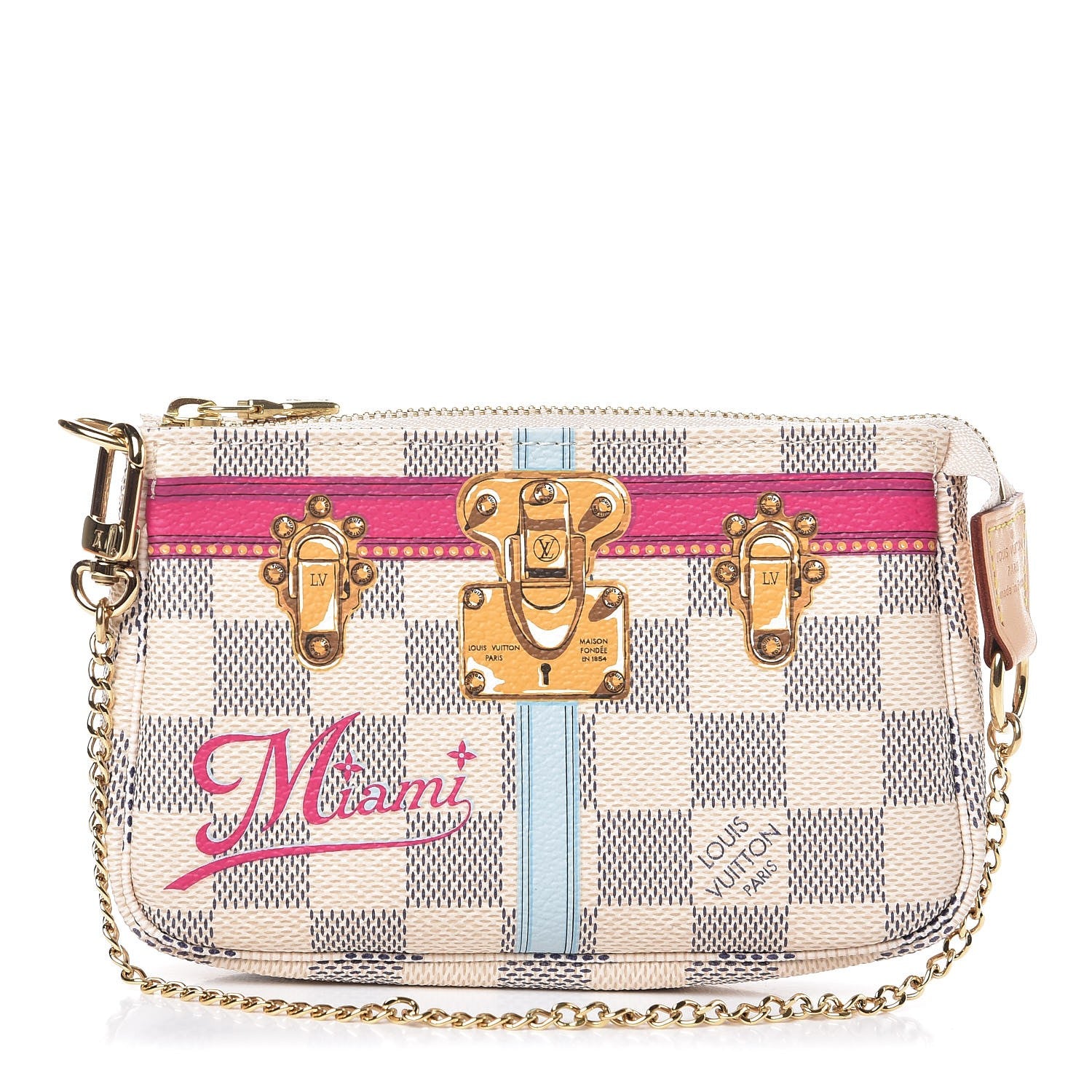 Louis Vuitton Damier Azur Summer Trunks Miami Mini Pochette Accessories 1 of 8