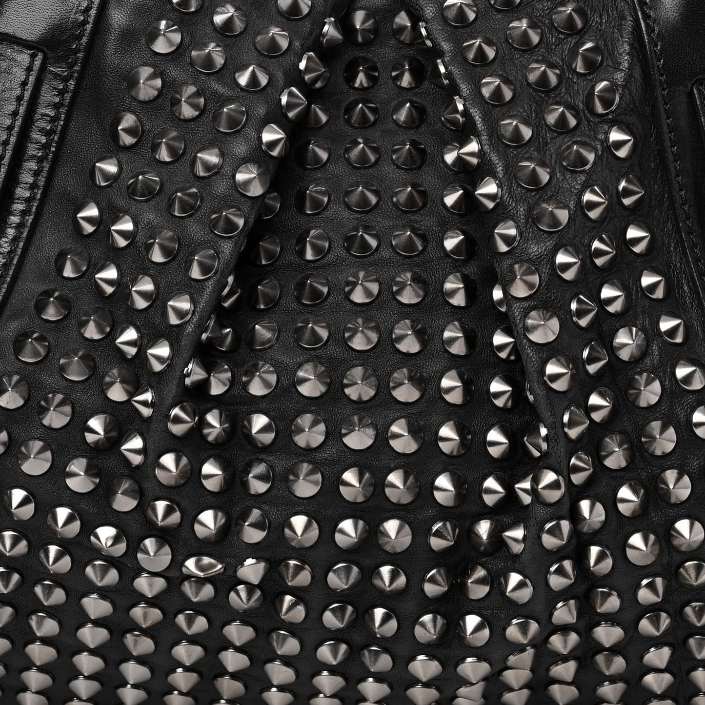 Prorsum Calfskin Studded Knight Satchel Black