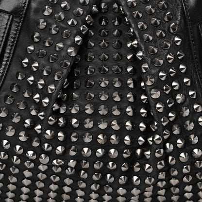 Burberry Prorsum Calfskin Studded Knight Satchel Black 10 of 13