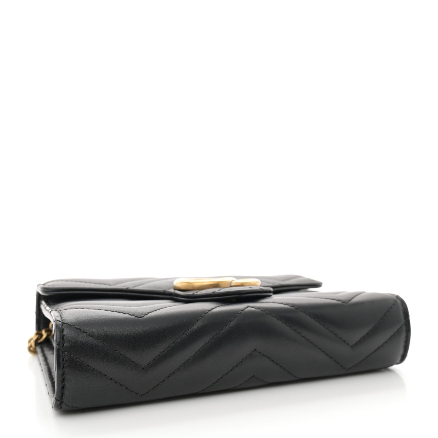 Calfskin Matelasse GG Marmont Chain Wallet Black