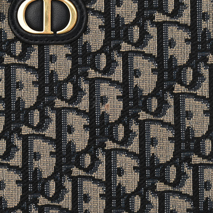 Christian Dior Oblique 30 Montaigne Top Handle Box Bag Blue 11 of 12