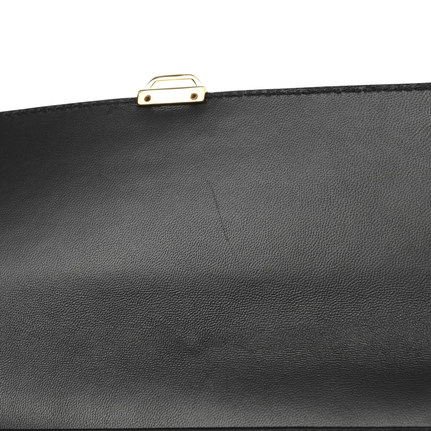 Calfskin Skull Envelope Clutch Black