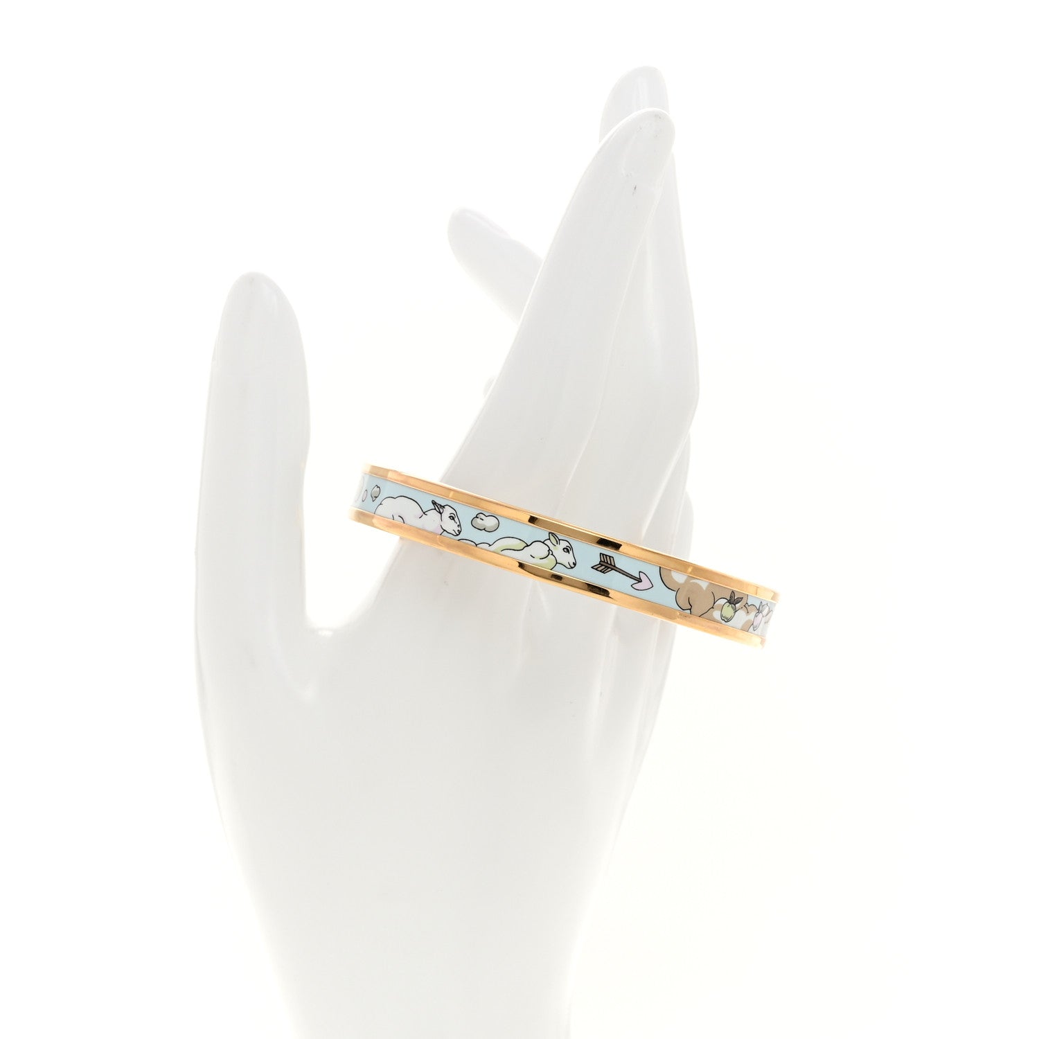 Hermes Enamel Printed Narrow Dans les Nuages Bracelet 65 Multicolor 2 of 6