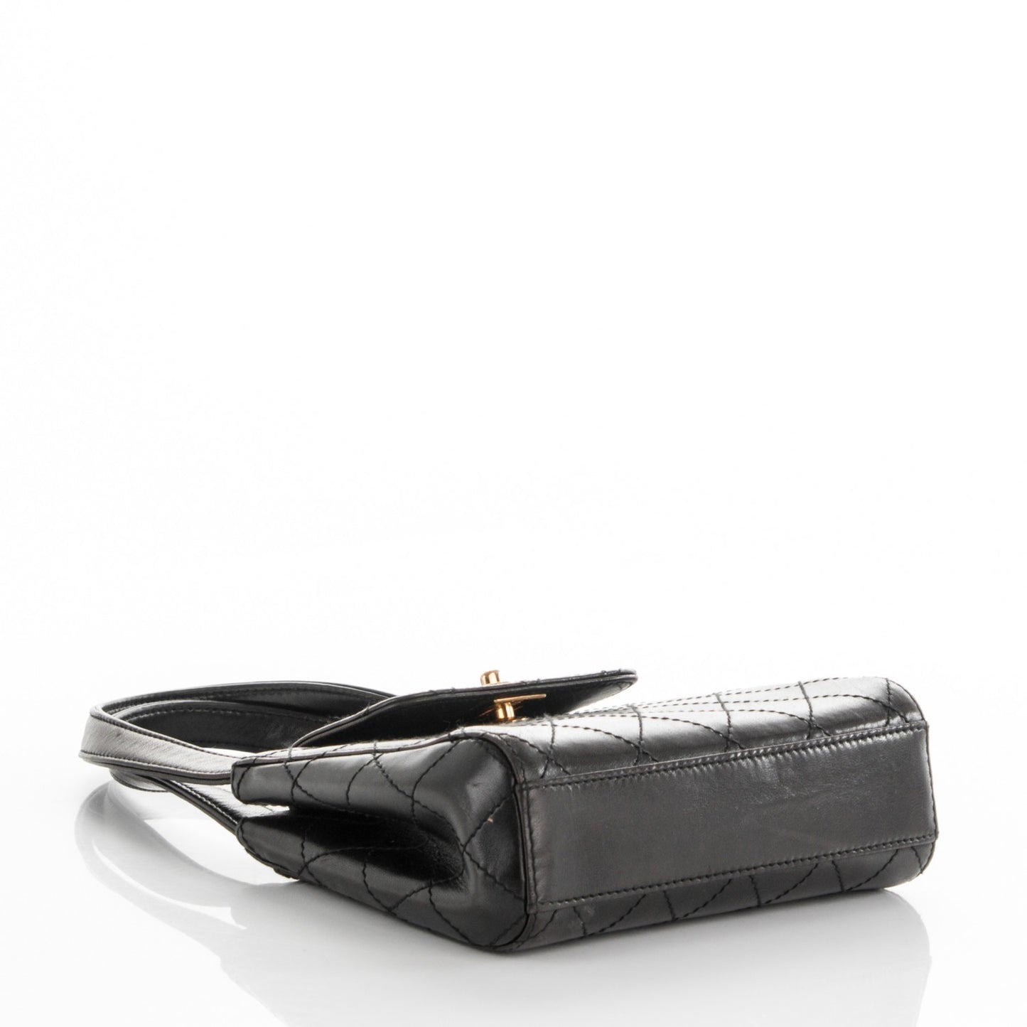 Lambskin Quilted Flap Bag Black