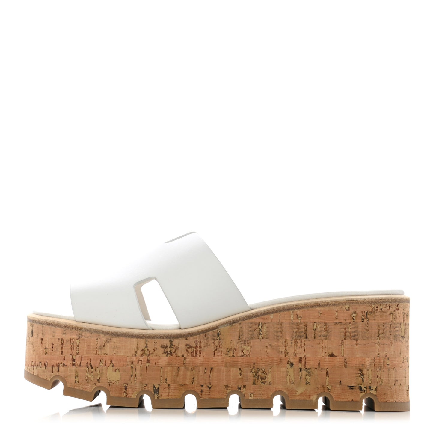Calfskin Cork Eze 30 Sandals 36 White