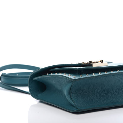 MCM Calfskin Studded Small Patricia Crossbody Bag Deep Lagoon 6 of 11