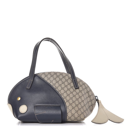 Gucci GG Supreme Monogram Children's Zoo Whale Mini Bag Navy 1 of 7