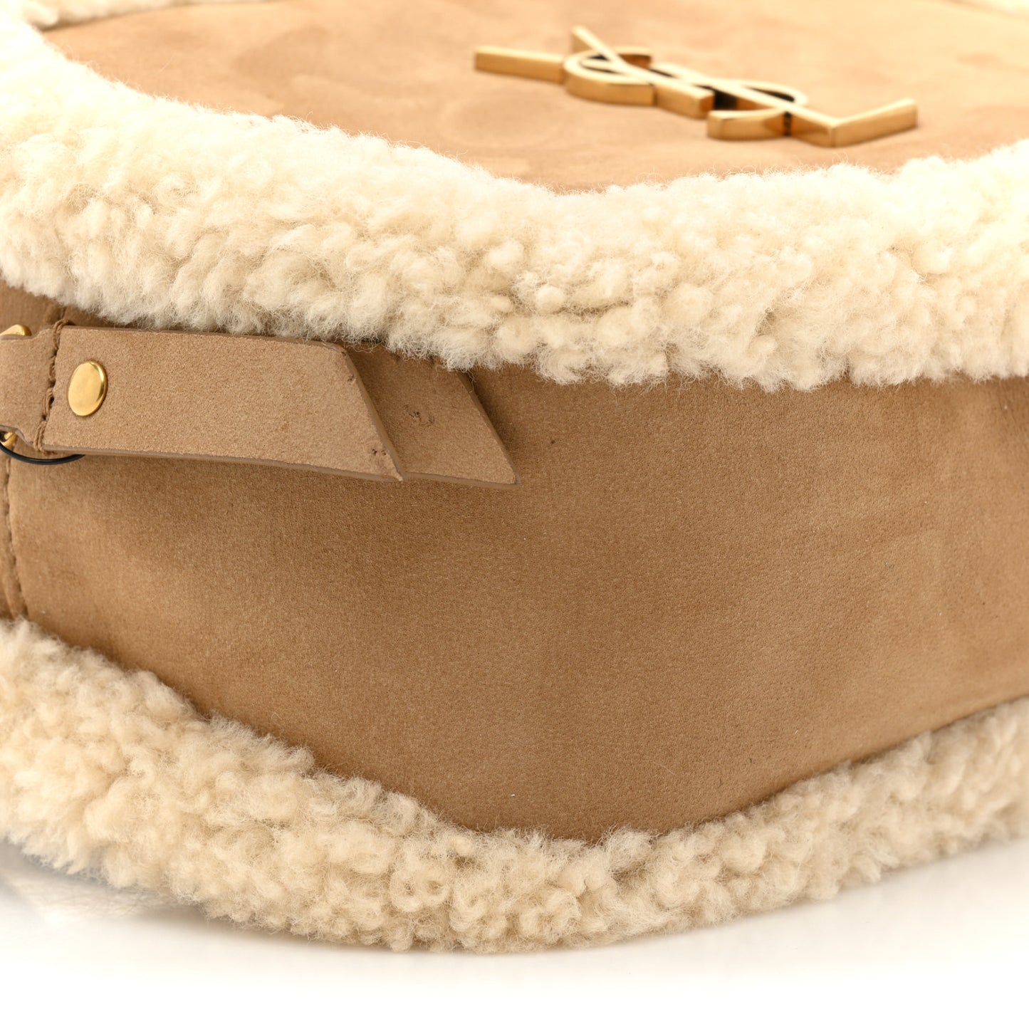 Suede Shearling Lou Belt Bag Natural Tan