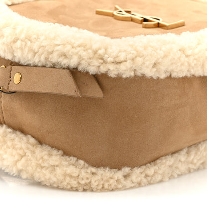 Saint Laurent Suede Shearling Lou Belt Bag Natural Tan 9 of 9