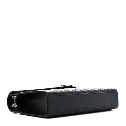 Saint Laurent Grain De Poudre Textured Mixed Matelasse Large Triquilt Monogram Satchel Black 3 of 8