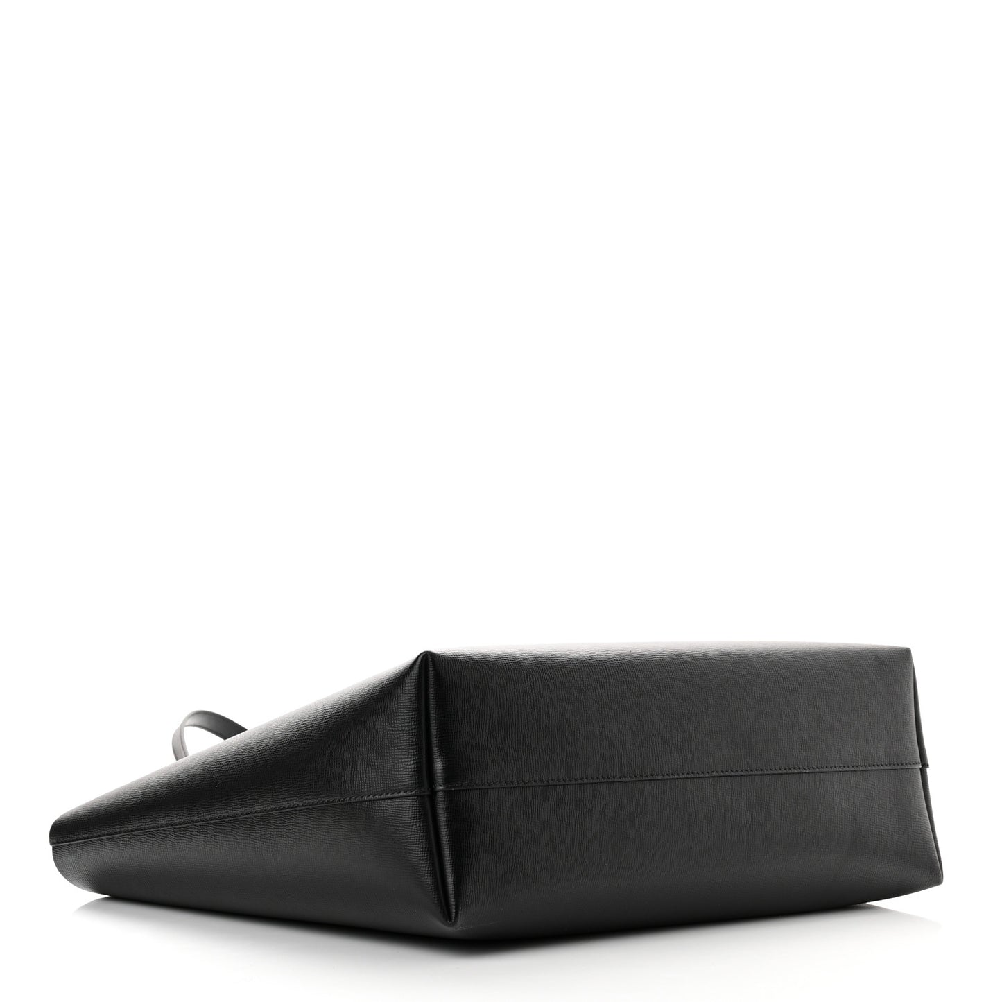Grained Calfskin Small T Tote Black