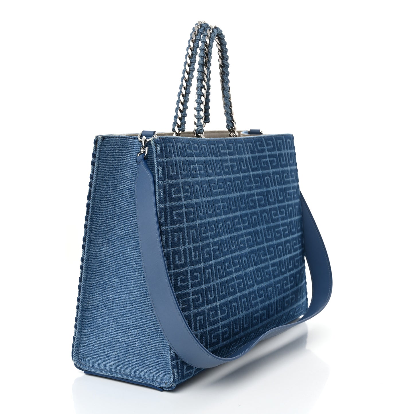 Denim 4G Medium Chain Tote Blue