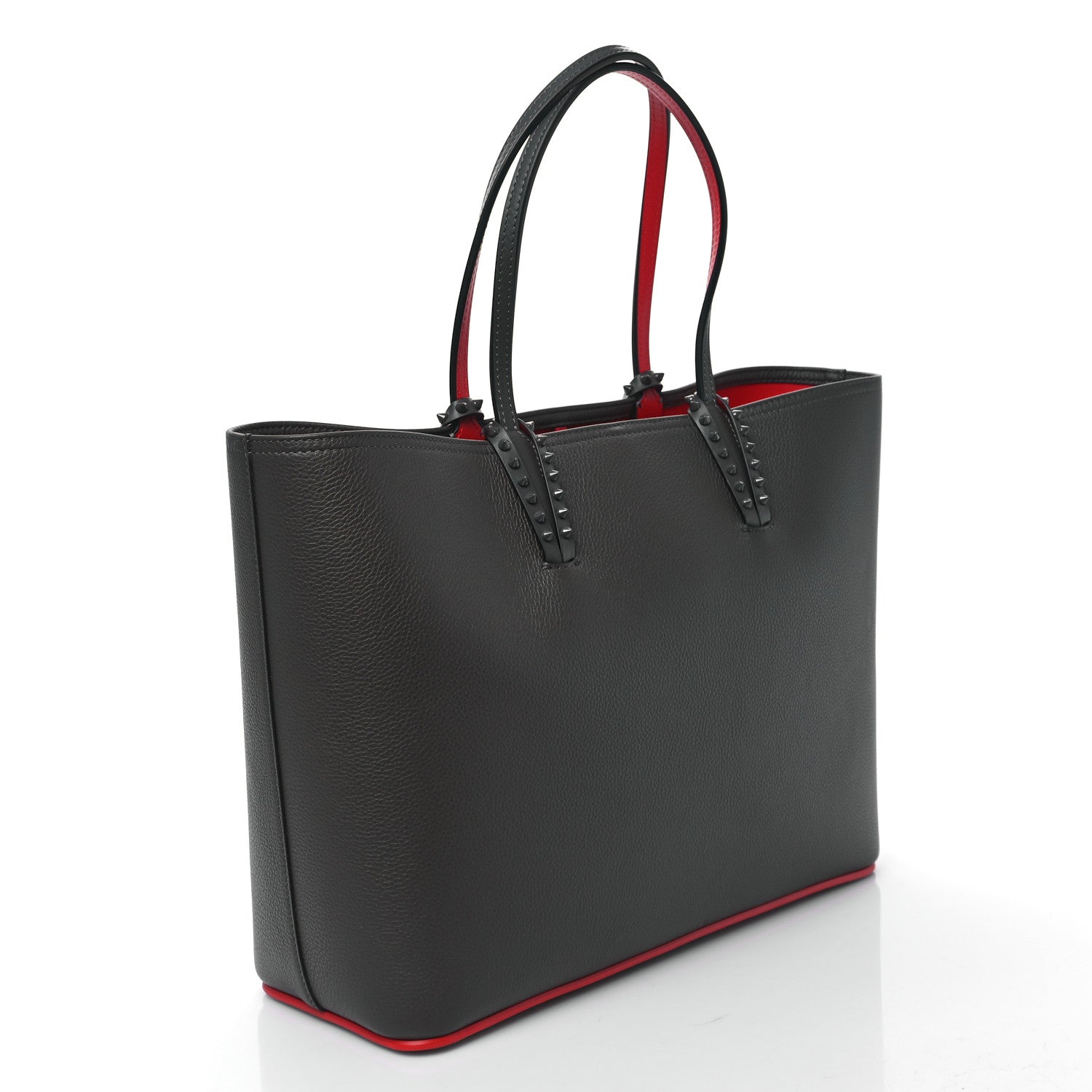 Christian Louboutin Calfskin Spikes East West Cabata Tote Charbon 4 of 10