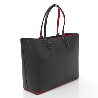 Christian Louboutin Calfskin Spikes East West Cabata Tote Charbon 4 of 10