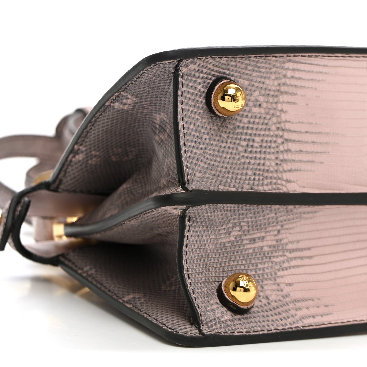 Fendi Lizard Togo Lucido Petite Peekaboo I SEE U Satchel Soft Berry 8 of 9