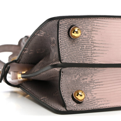 Fendi Lizard Togo Lucido Petite Peekaboo I SEE U Satchel Soft Berry 8 of 9