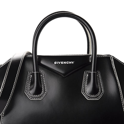 Givenchy Calfskin Contrast Topstitch Small Antigona Black White 10 of 10