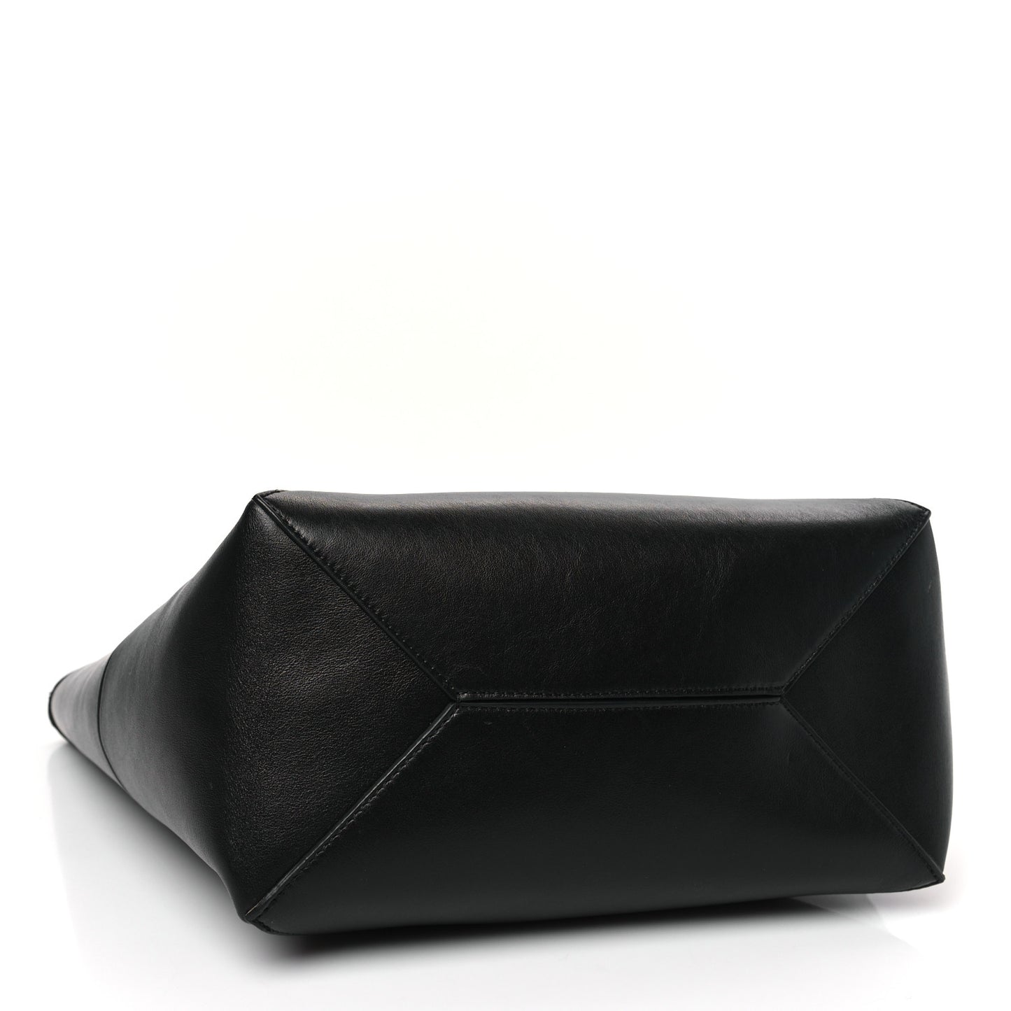 Shiny Calfskin Medium Puzzle Fold Tote Black