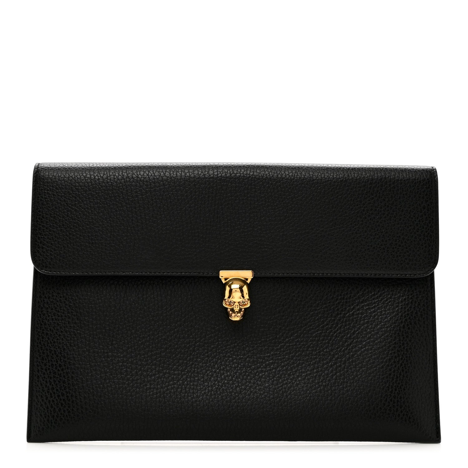 Alexander McQueen Calfskin Skull Envelope Clutch Black 1 of 7