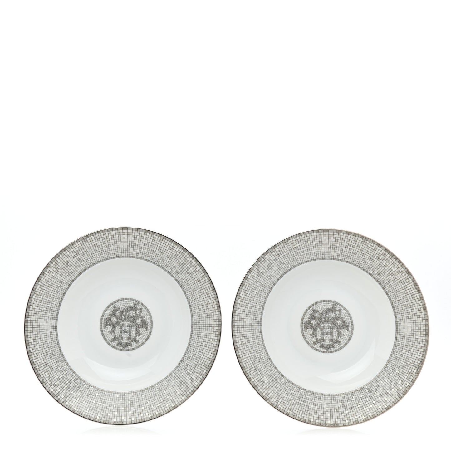 Porcelain Mosaique Au 24 Platine Soup Bowl Set of 2