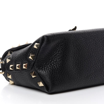 Valentino Garavani Pebbled Calfskin Mini Rockstud Crossbody Bag Black 6 of 9