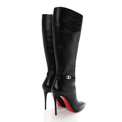 Christian Louboutin Calfskin Lock Kate Botta 100 Knee High Boots 40 Black 4 of 13