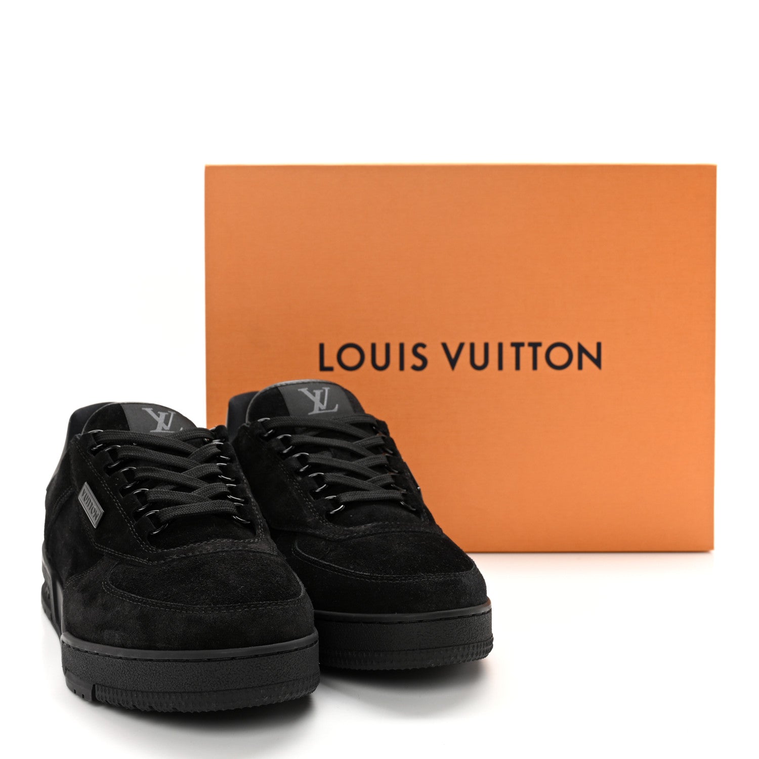 Louis Vuitton Suede Mens LV Trainer Sneakers 8.5 Black 12 of 12