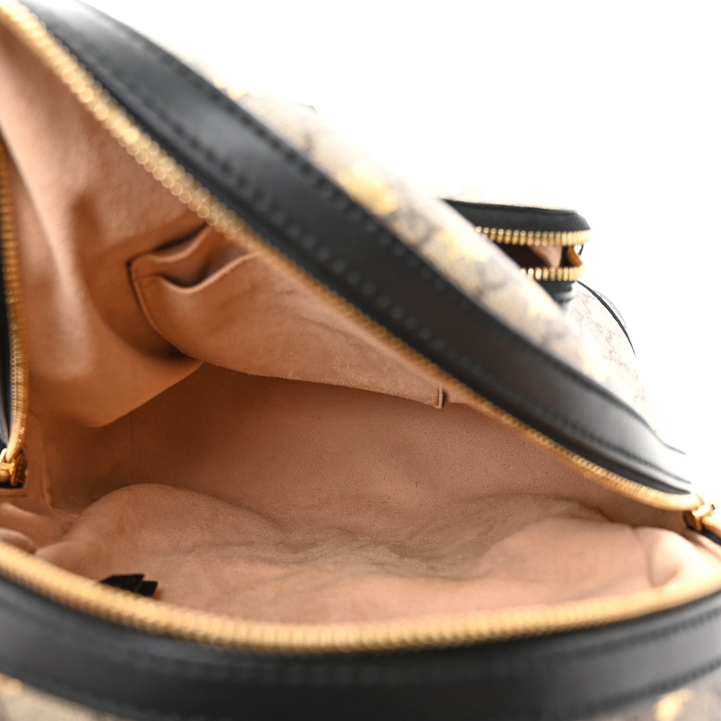 GG Supreme Monogram Bees Print Small Day Backpack Beige Oro Black
