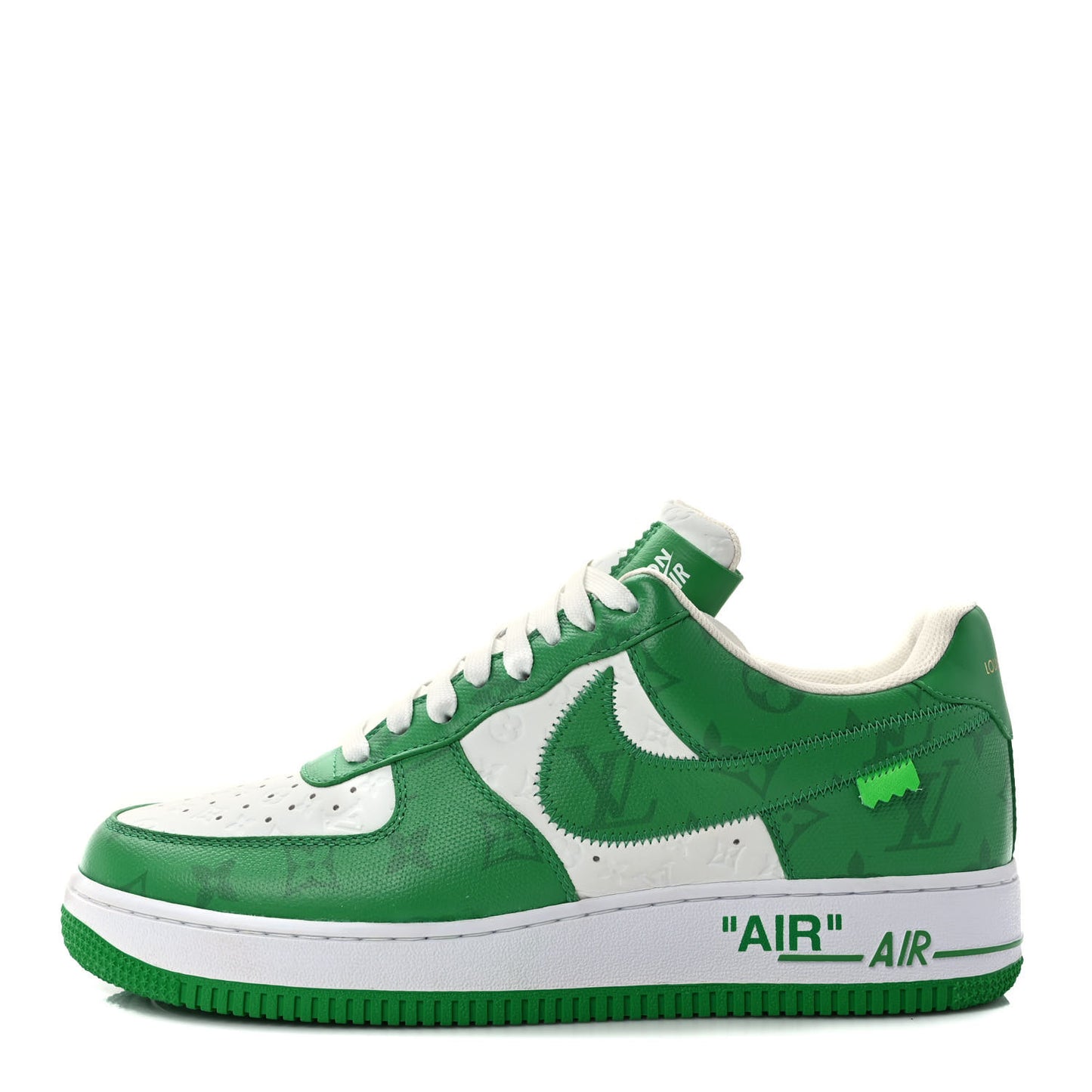 X NIKE AIR FORCE 1 Calfskin Monogram Mens Low Top Sneakers 8.5 Green